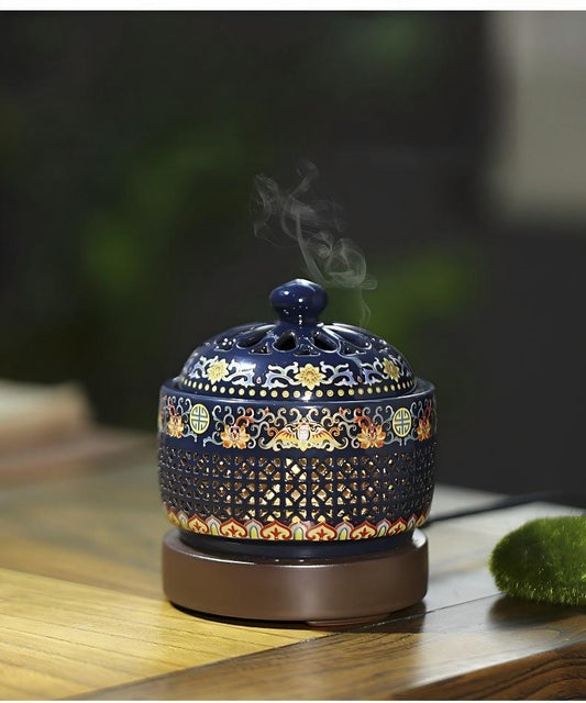 Cloisonné Electric Incense Burner with Temperature Control