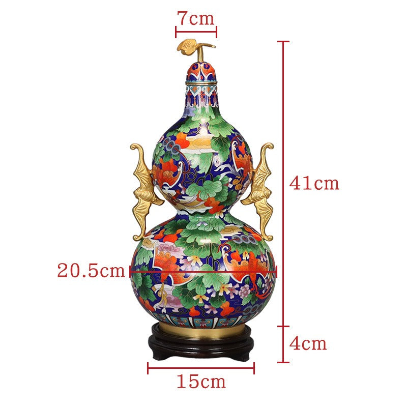 Handmade Imperial Cloisonné Double Gourd Vase – Traditional Chinese Enamel Art