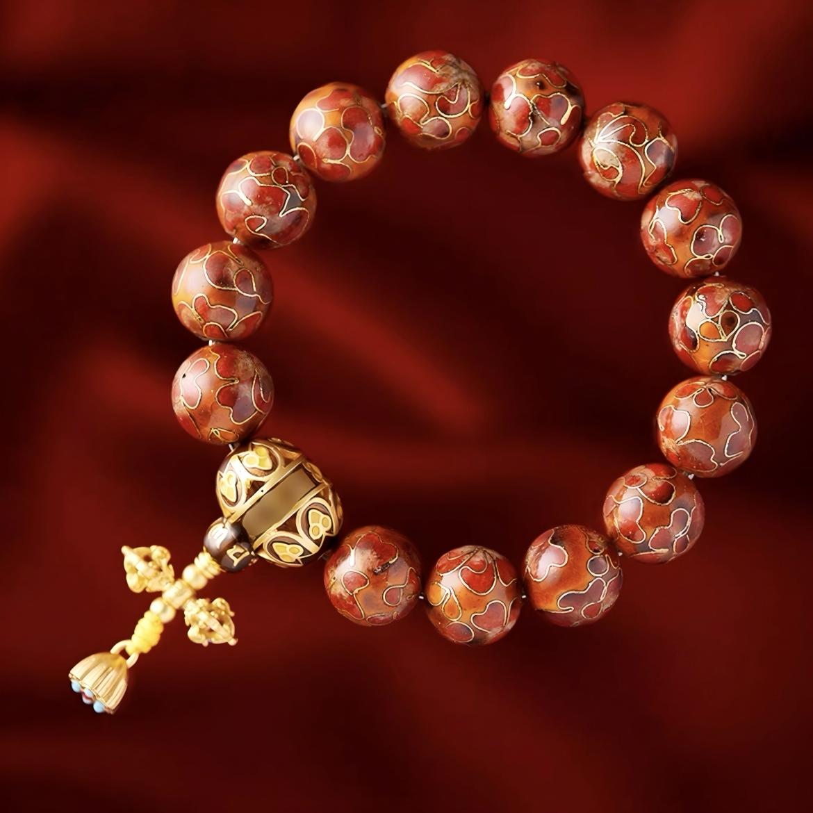 Traditional Handcrafted Cloisonné Collectible Bracelet for Spiritual & Gifting