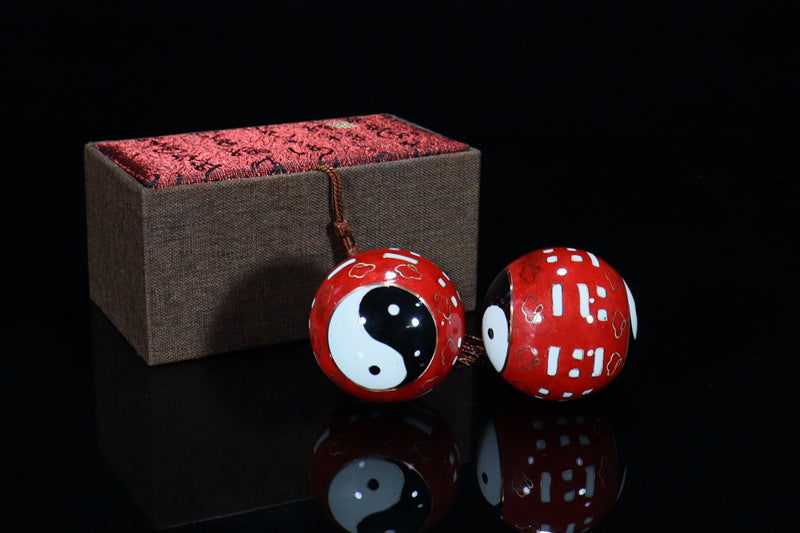 Palace Style Cloisonné Tai Chi Ball Pair