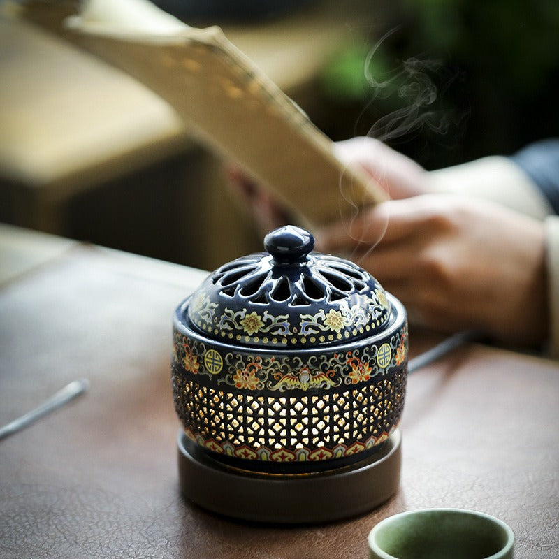 Cloisonné Electric Incense Burner with Temperature Control