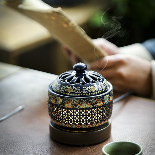 Cloisonné Electric Incense Burner with Temperature Control