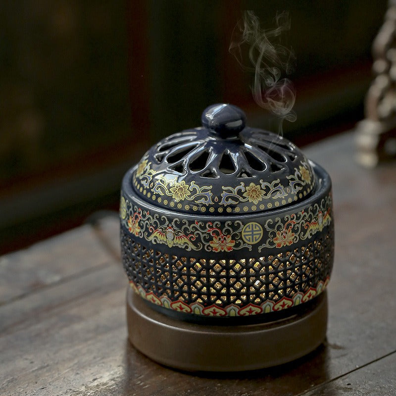 Cloisonné Electric Incense Burner with Temperature Control