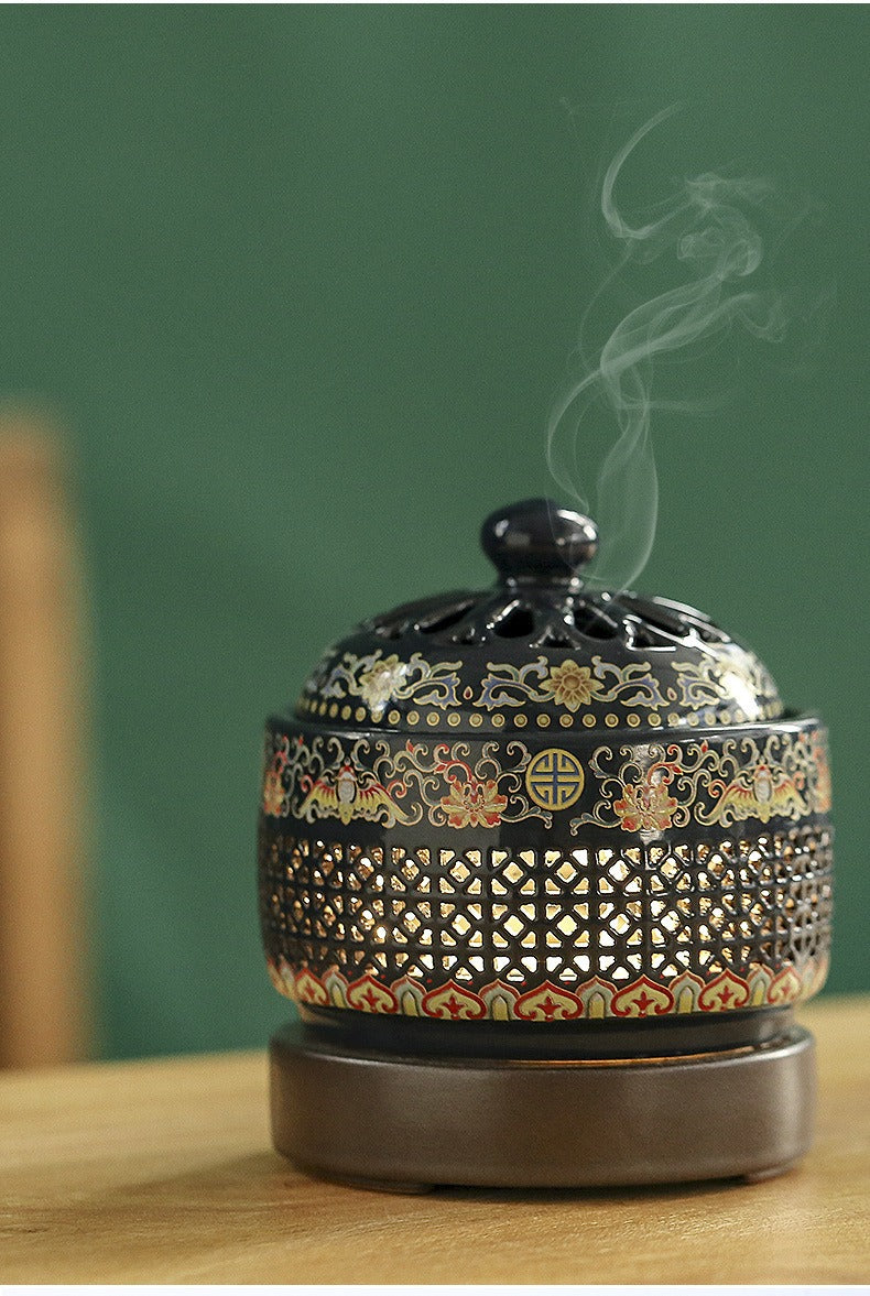 Cloisonné Electric Incense Burner with Temperature Control