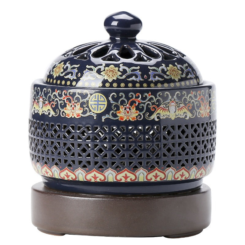 Cloisonné Electric Incense Burner with Temperature Control