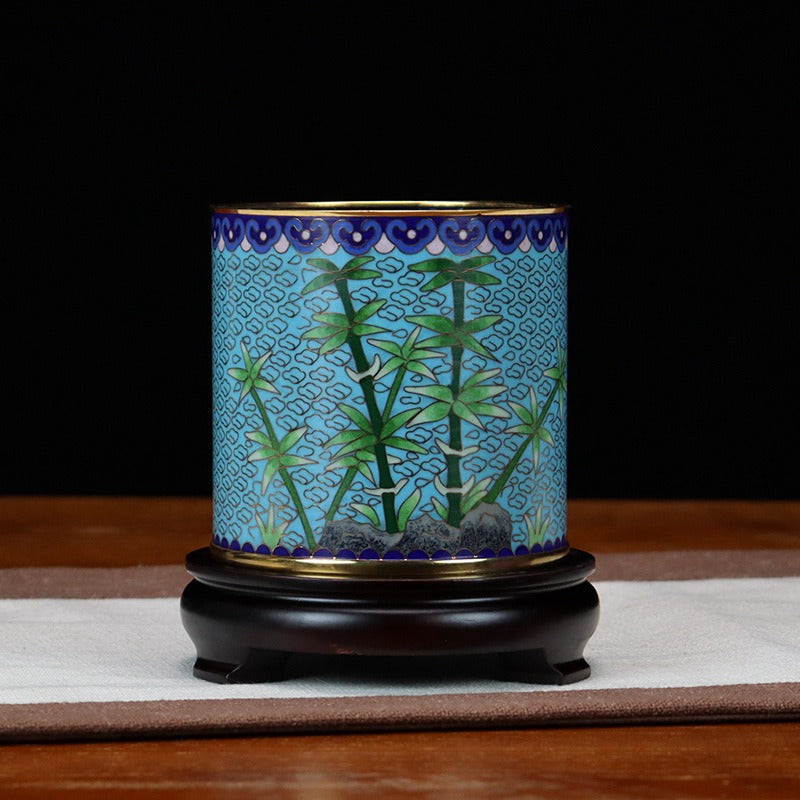 Handmade Imperial Cloisonné Gentlemen Pen Holder