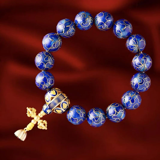 Traditional Handcrafted Cloisonné Collectible Bracelet for Spiritual & Gifting
