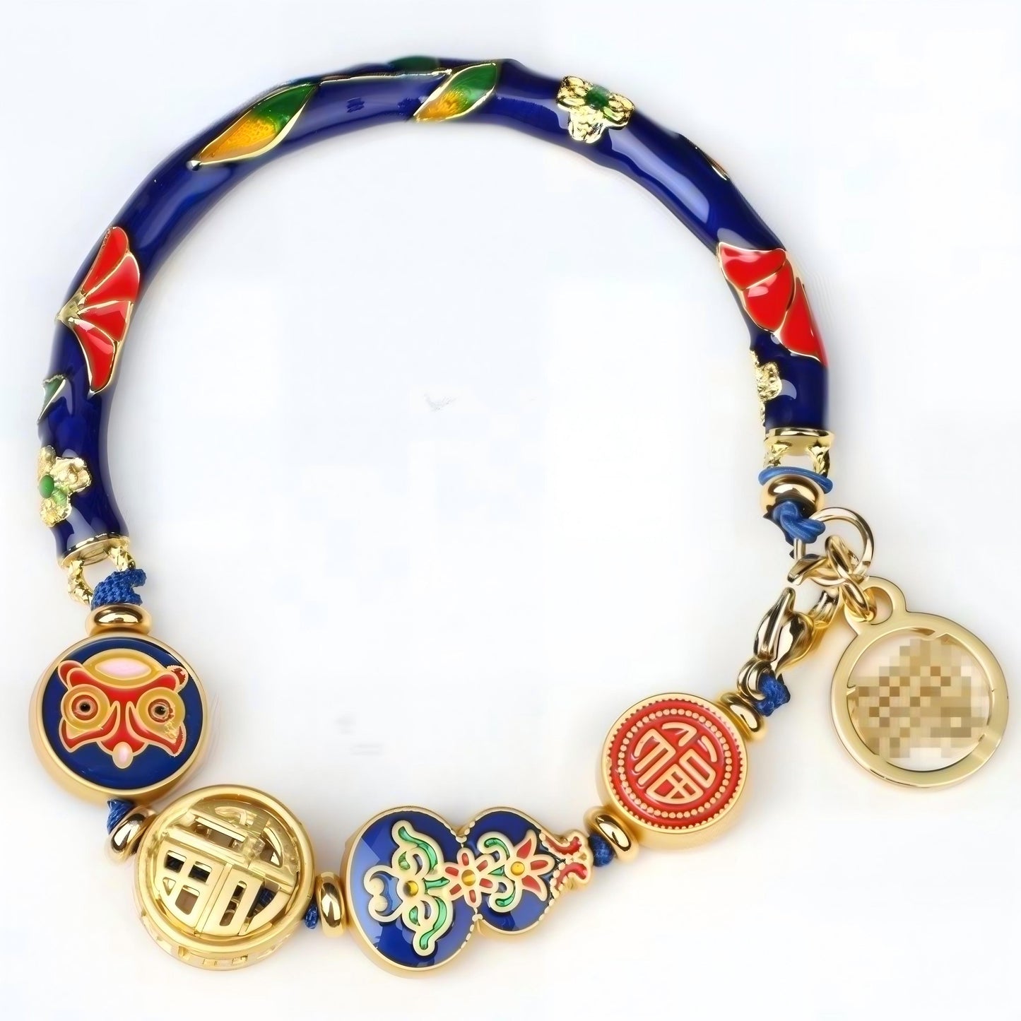 Handmade Imperial Cloisonné Half-Round Bracelet Set