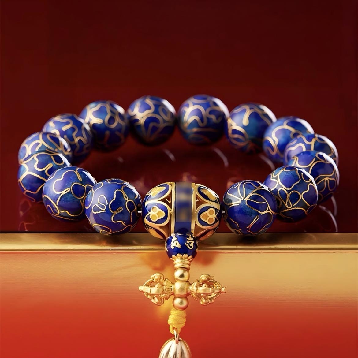 Traditional Handcrafted Cloisonné Collectible Bracelet for Spiritual & Gifting