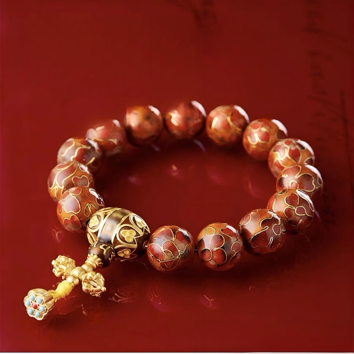 Traditional Handcrafted Cloisonné Collectible Bracelet for Spiritual & Gifting