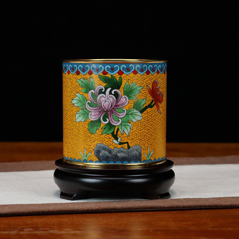 Handmade Imperial Cloisonné Gentlemen Pen Holder