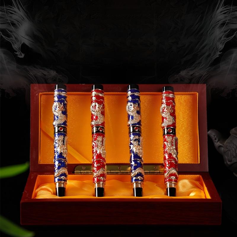 Imperial Cloisonné Gold Dragon Fountain Pen
