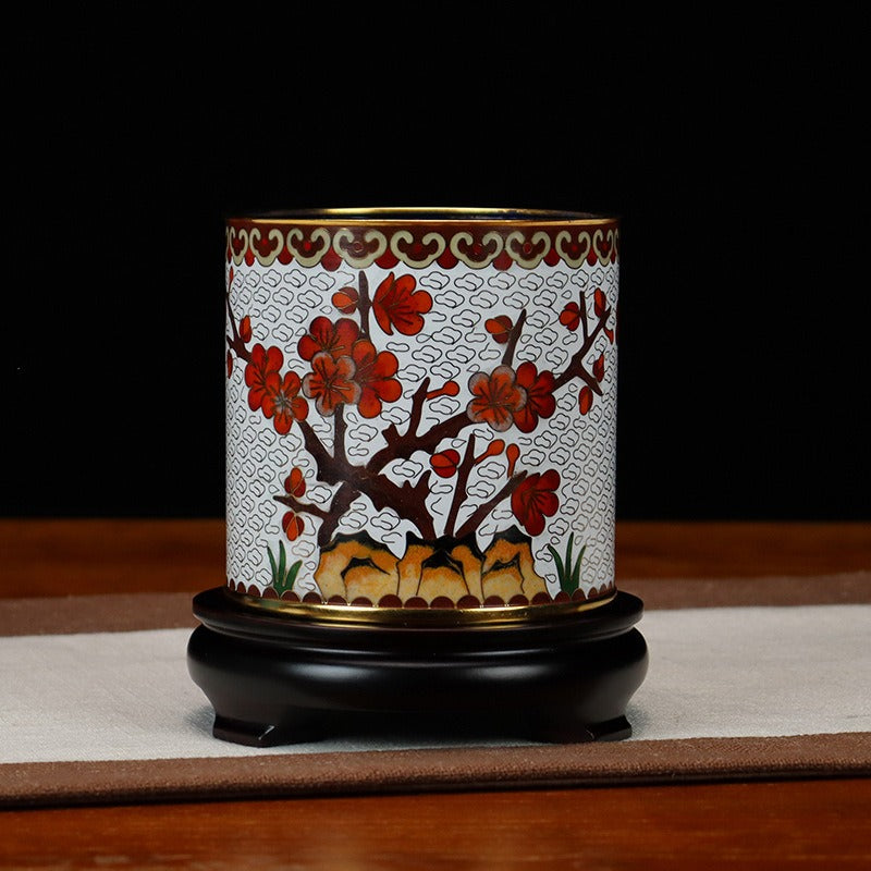 Handmade Imperial Cloisonné Gentlemen Pen Holder