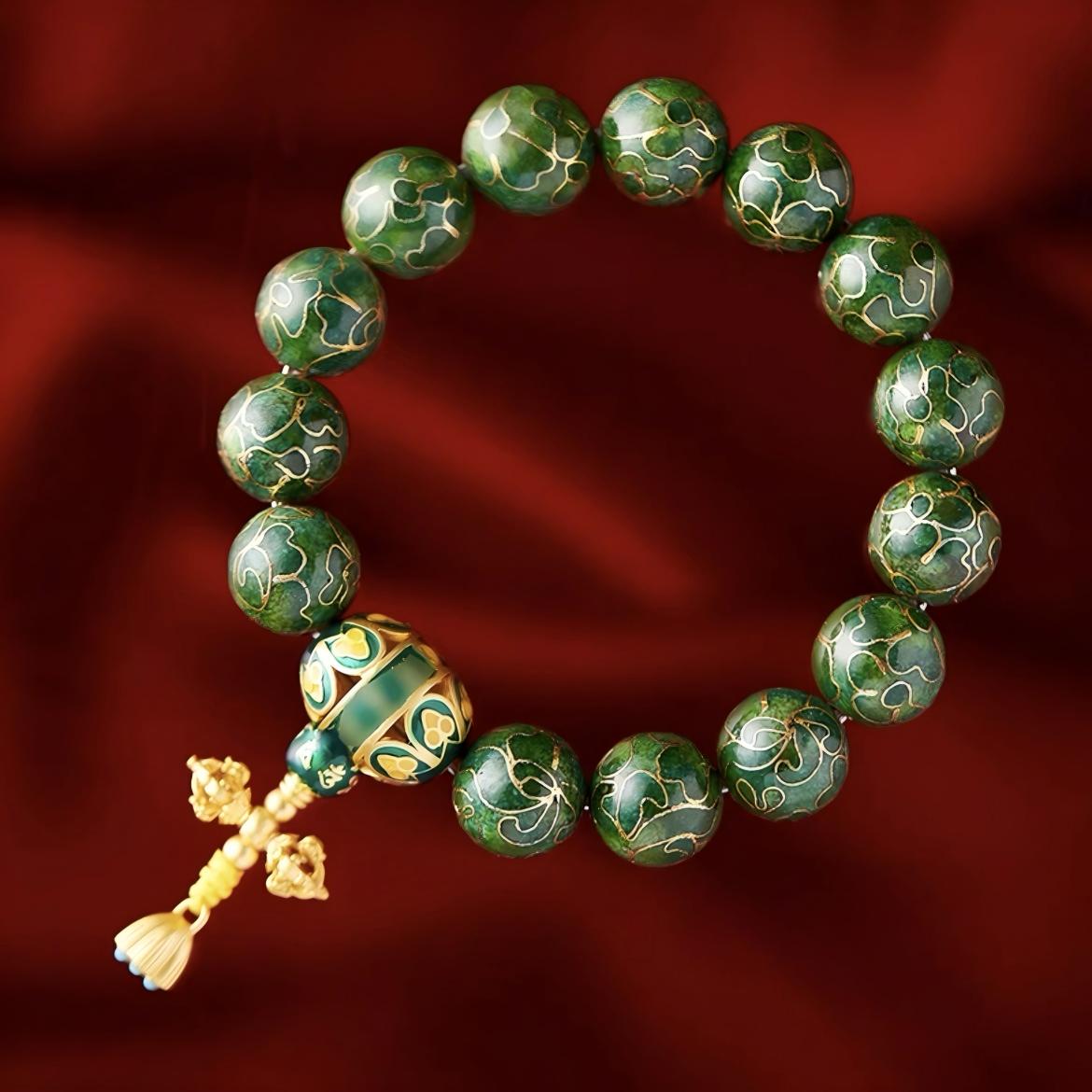 Traditional Handcrafted Cloisonné Collectible Bracelet for Spiritual & Gifting