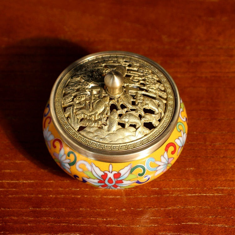Handcrafted Chinese Cloisonné Buddhist Incense Burner