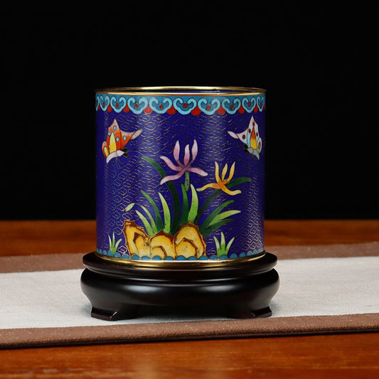 Handmade Imperial Cloisonné Gentlemen Pen Holder