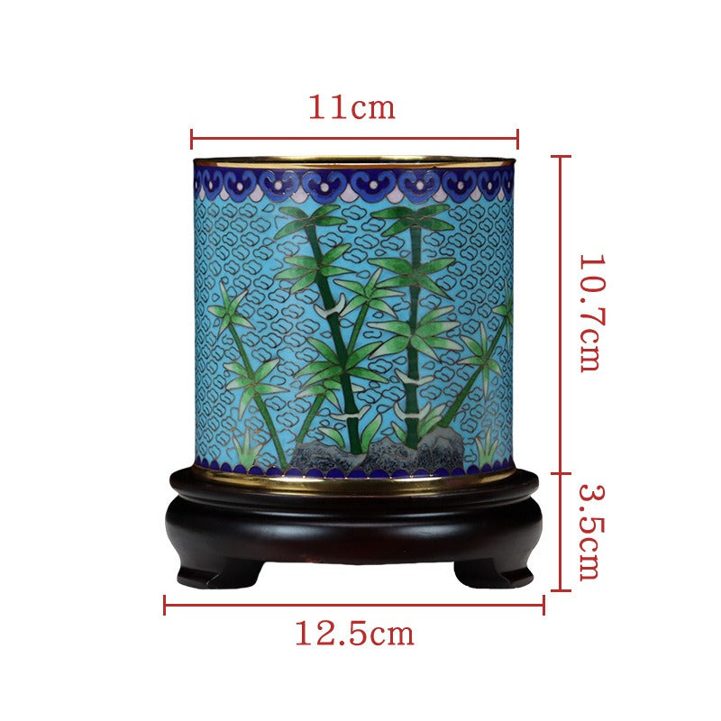 Handmade Imperial Cloisonné Gentlemen Pen Holder