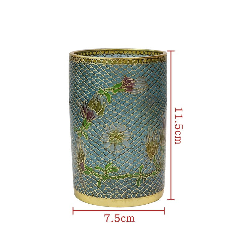 Traditional Chinese Cloisonné Pen Holder Ornament