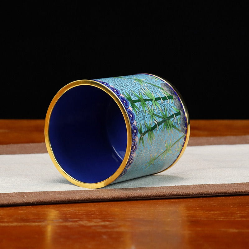 Handmade Imperial Cloisonné Gentlemen Pen Holder