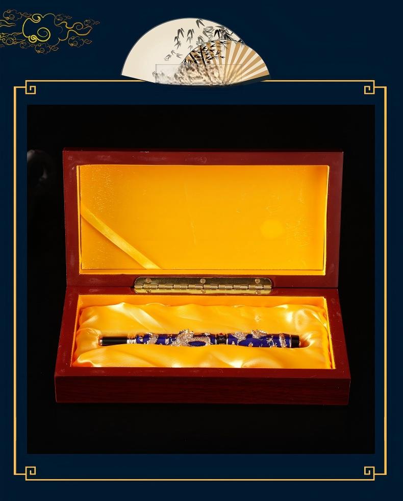 Imperial Cloisonné Gold Dragon Fountain Pen