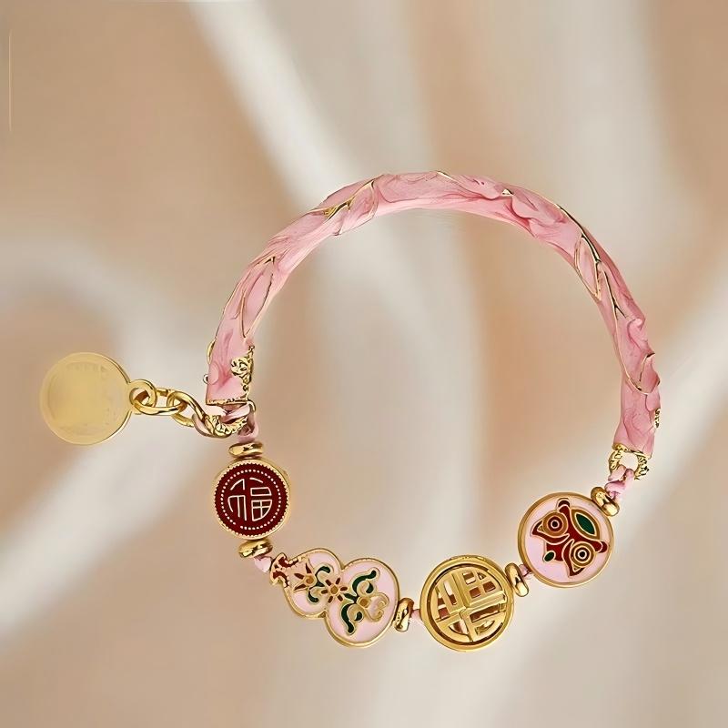 Handmade Imperial Cloisonné Half-Round Bracelet Set