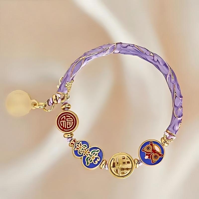 Handmade Imperial Cloisonné Half-Round Bracelet Set
