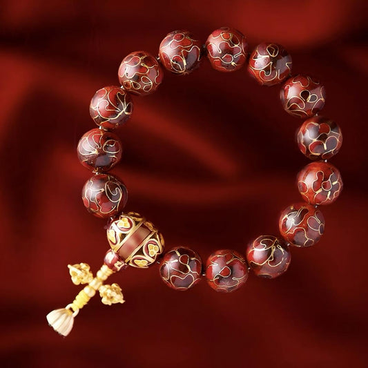 Traditional Handcrafted Cloisonné Collectible Bracelet for Spiritual & Gifting