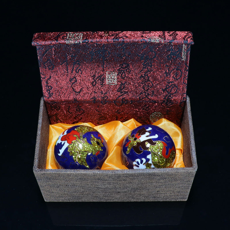 Palace Style Cloisonné Tai Chi  Ball Pair