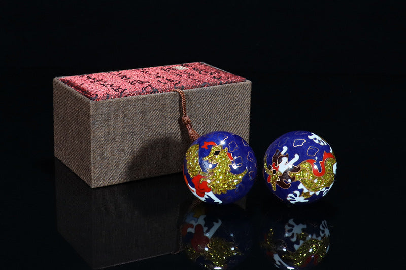 Palace Style Cloisonné Tai Chi  Ball Pair