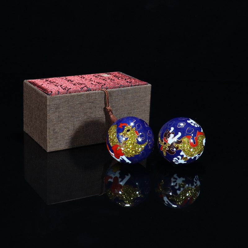Palace Style Cloisonné Tai Chi  Ball Pair