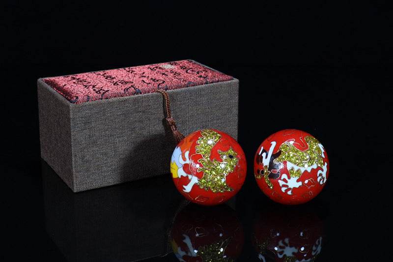 Palace Style Cloisonné Tai Chi  Ball Pair