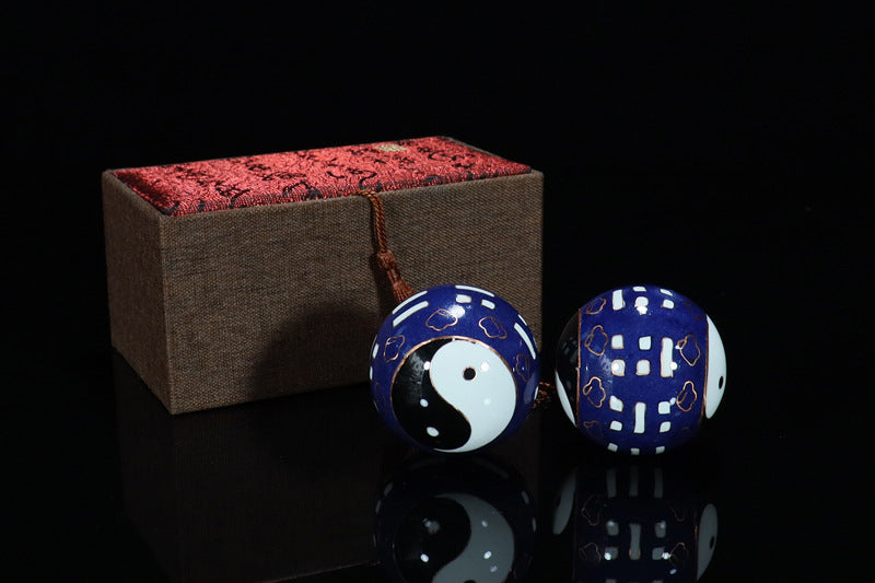 Palace Style Cloisonné Tai Chi  Ball Pair
