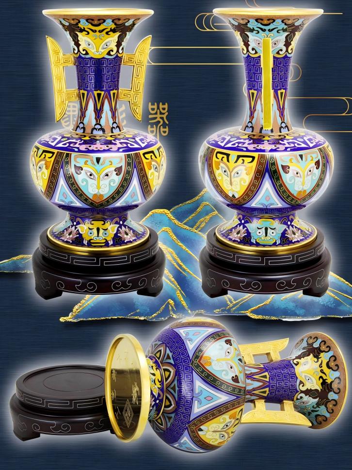 Imperial Chinese Cloisonné Collectible Vase for Home & Gifting