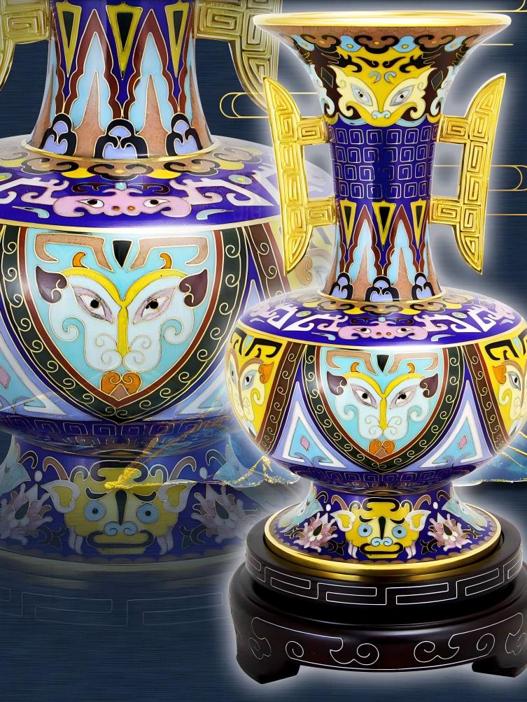 Imperial Chinese Cloisonné Collectible Vase for Home & Gifting