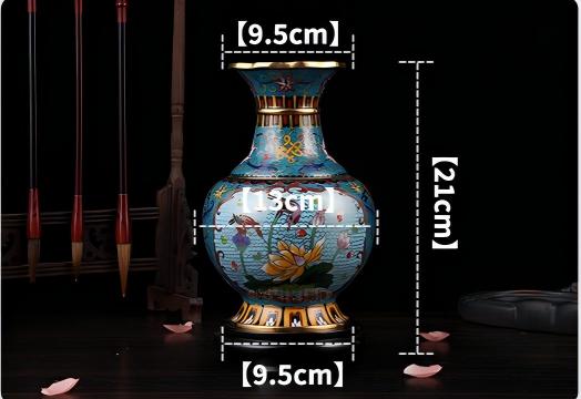 Exquisite Cloisonné Palace Flower-Mouth Vase with Auspicious Motifs