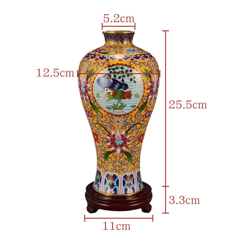 Traditional Chinese Cloisonné Collectible Vase for Home & Gifting