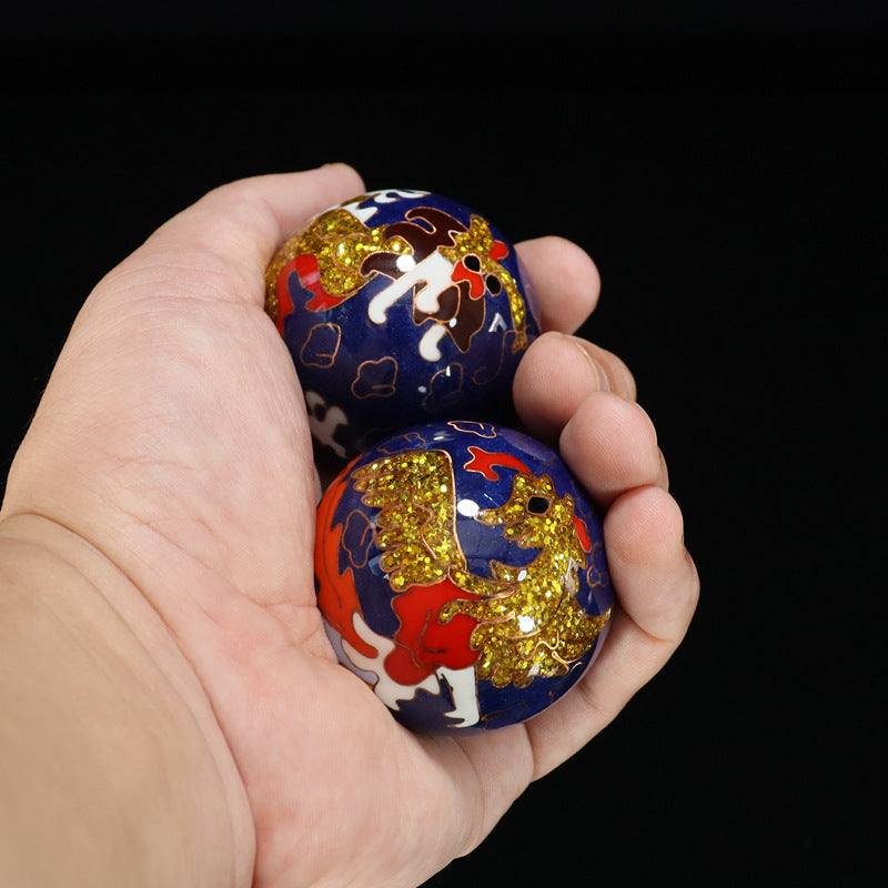 Palace Style Cloisonné Tai Chi  Ball Pair
